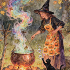 Halloween noita, padassa taikakeitos - pikkukuva 1
