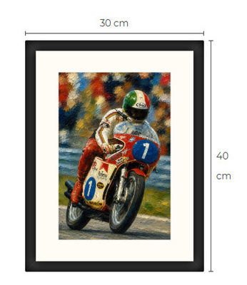 Uusi TT moottoripyörä art print kehystetty 30 cm x 40 cm