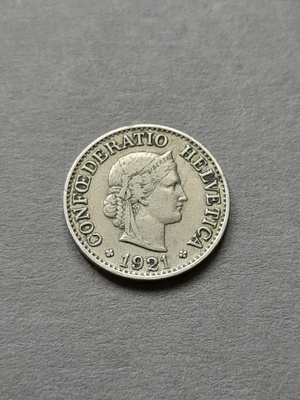Sveitsi 10 rappen 1921 B