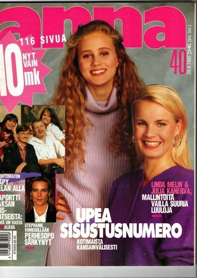 Anna n:o 40 1992 Linda & Julia. Käpy selän alla. Mikko.