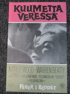 Kuumetta veressä (Elia Kazan, 1961) - vanha elokuvajuliste