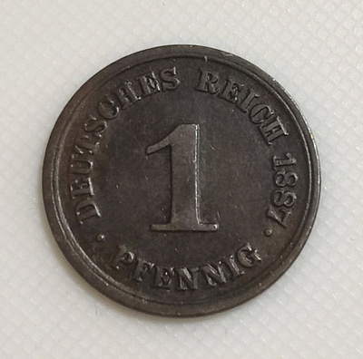 Saksa 1 Pfennig 1887E