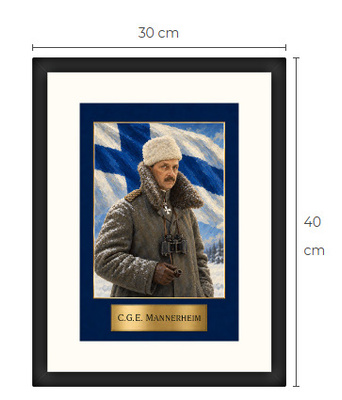 Uusi Mannerheim art print kehystetty 30 cm x 40 cm