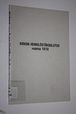 Kirkon henkilöstökoulutus vuonna 1978