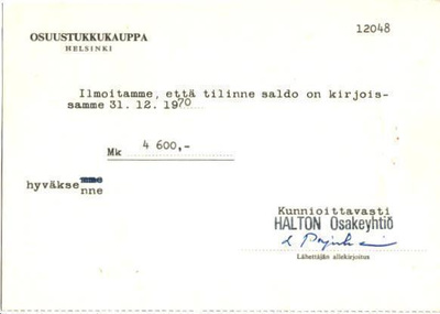 FIRMAKORTTI HALTON KAUSALA