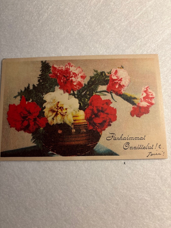 KUKKAKORTTI, Onnittelukortti 1940-luku