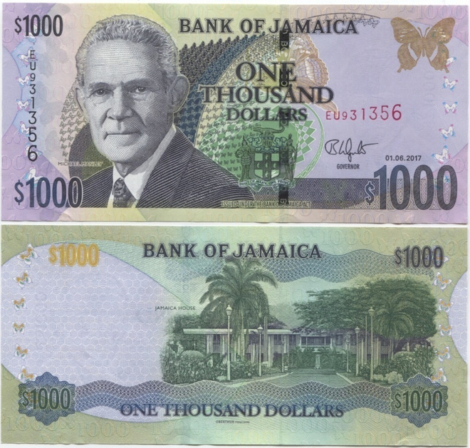 Jamaika Jamaica 1000 Dollars 2017 UNC uusi