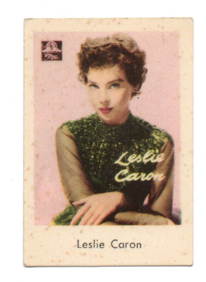 Purkkakuva LESLIE CARON. Purukumikuva