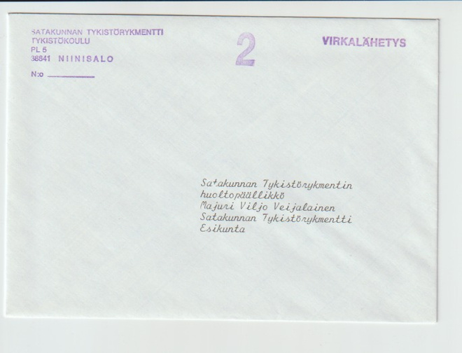Postileima, NIINISALO, Sotilasposti, virkalähetys