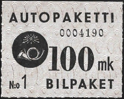 1949 AP 5 ruskea 100 mk vesileima IV ** LaPe AP 5 W IV