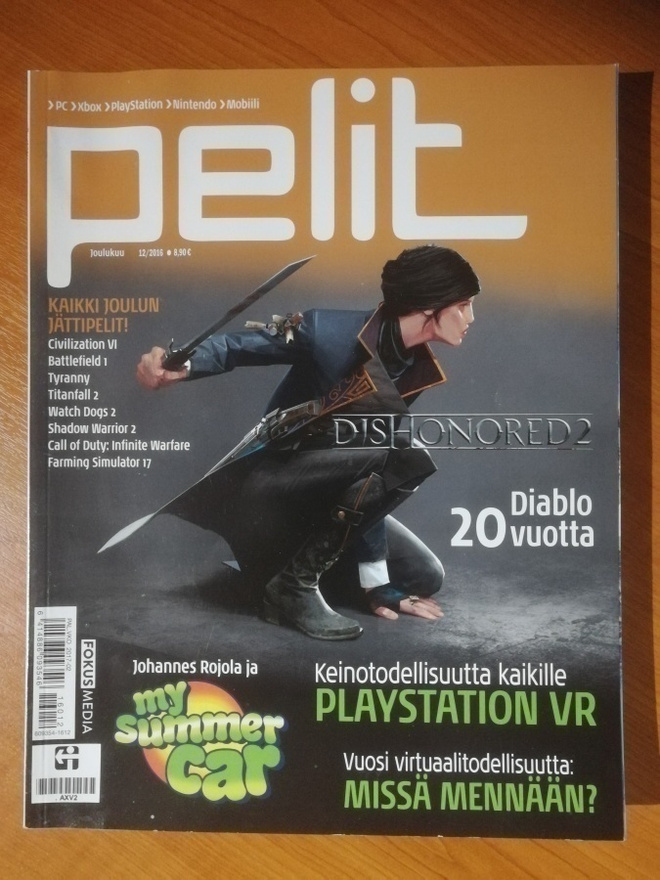 Pelit -lehti Nrot 6-7, 8, 9, 10, 11 ja 12 / 2016