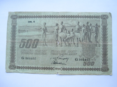 500 markkaa 1922 Litt C