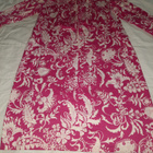 Uniikki ompelijan tekemä pitkähihainen mekko / pinkki-valkoi - pikkukuva 1