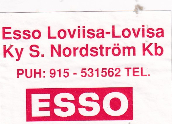 Loviisa - Lovisa, Ky S. Nordstrom Kb, ESSO      s9/1