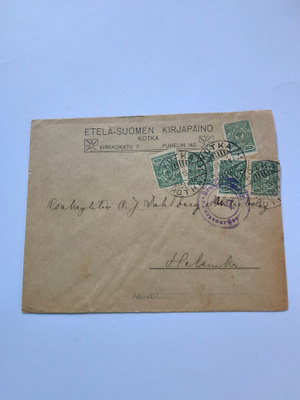 Kuvienmukainen vanha postilähetyskuori