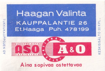 Helsinki. Haagan Valinta , A&O   b417