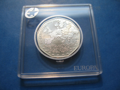 Itävalta 5e hopea juhlaraha EU laajeni - 2004