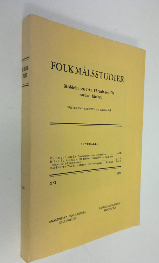 Christer Lauren : Folkmålsstudier XXI : Predikanten som ö...