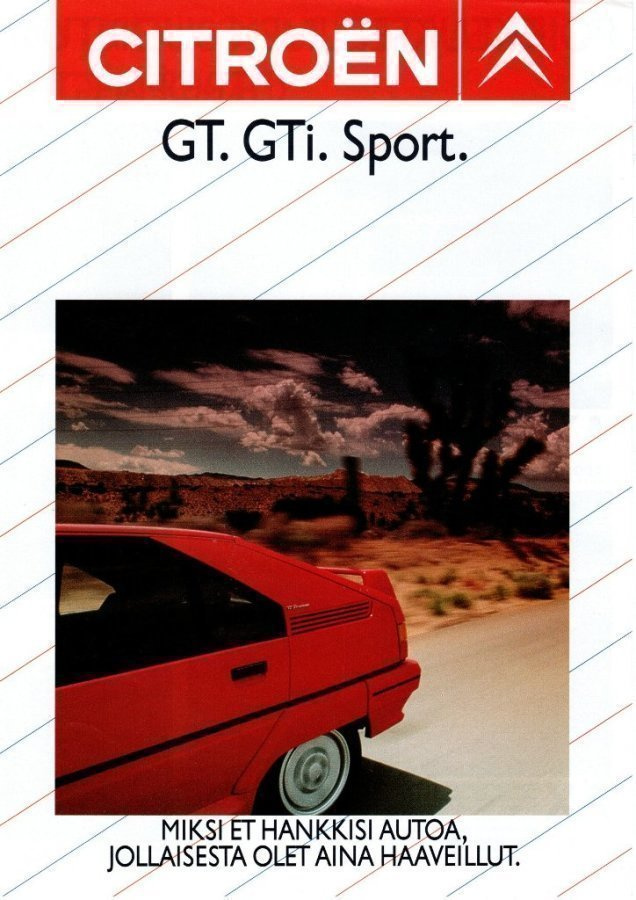 Citroen GTi mallit -esite, 1988