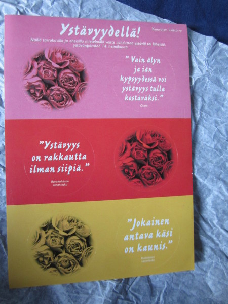 Tarra-arkki Ystävyydellä (ruusuja ja aforismeja)