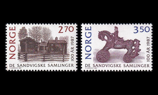 Norja 971-2 ** Sandvigin kokoelmat 100v (1987)