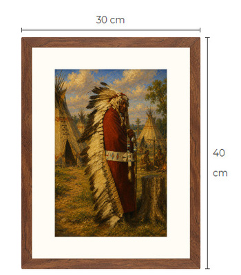 Uusi Intiaani art print kehystetty 30 cm x 40 cm