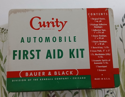 Vintage; Bauer & Black Curity Automobile First Aid Kit