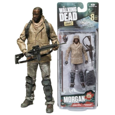 WALKING DEAD S8 MORGAN (6 656) n.13cm,vaihtopää,reppu,keppi,