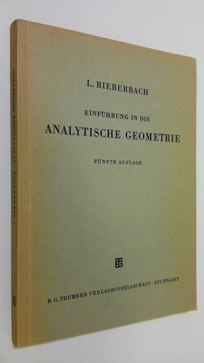 L. Bieberbach : Einfuhrung in die analytische geometrie