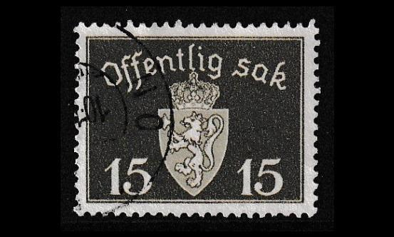 Norja 36 o Virkamerkki 15 öre (1939)