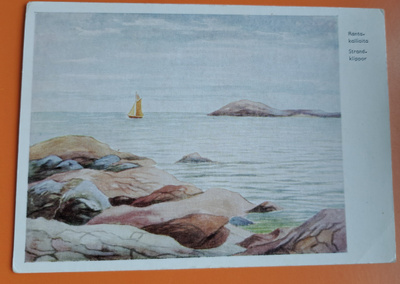 Rantakallioita, taidekortti, kulkematon