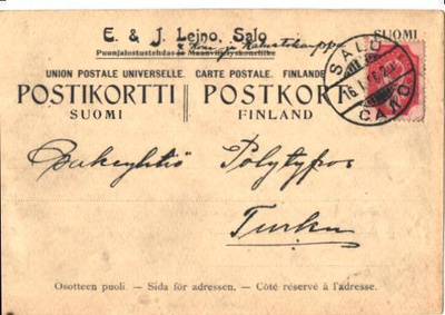 FIRMAKORTTI SALO E. J. LEINO