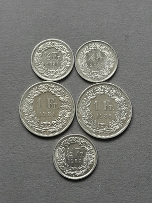 Sveitsi kolikkosetti, 5kpl