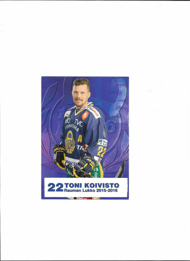22 Toni Koivisto, Rauman Lukko, nimmarilla