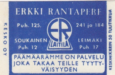 Soukainen, Leimäki , Laitila. Erkki Rantapere, b281