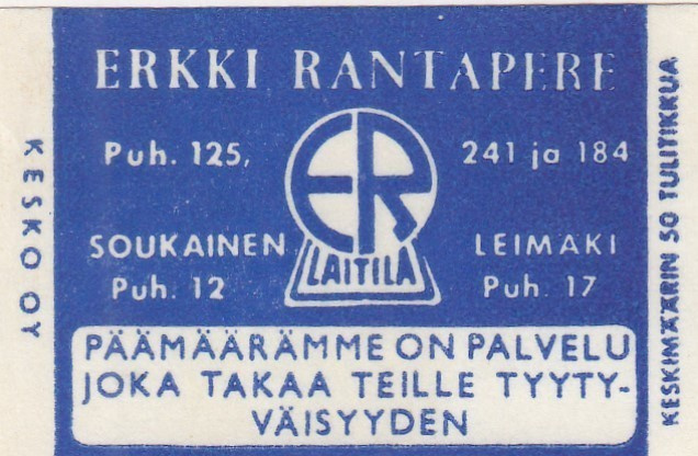 Soukainen, Leimäki , Laitila. Erkki Rantapere, b281