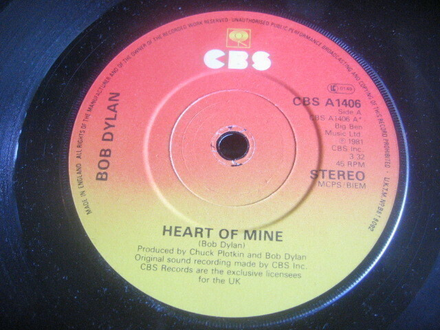 7" -  Bob Dylan - Heart Of Mine / Let It Be Me