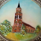 Savonlinnan Tuomiokirkko - seinälautanen - kipsiä - 33 cm - pikkukuva 5
