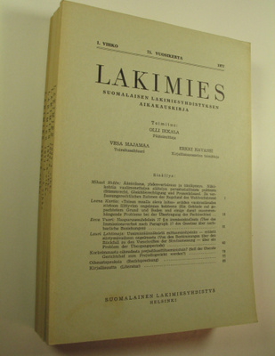 Olli (toim.) Ikkala : Lakimies, 75. vuosikerta (1977), nu...
