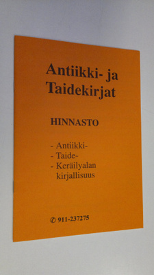Wanhan puoti antiikki- ja taidekirjat hinnasto