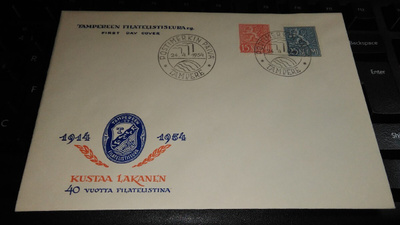 M-54 15mk ja 25mk FDC Kustaa Lakanen kuori 26/9