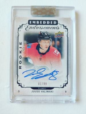 Juuso Välimäki 18-19 UD Embadded Endorsements Rookie AU /99