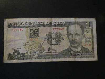 Banco Central de Cuba un peso 2003