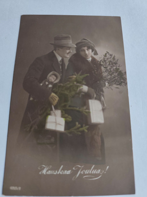 Vanha joulukortti 1910-1920 luku
