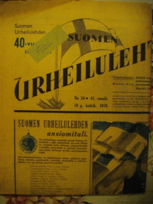 Suomen Urheilulehti Nro 34/1938 (26.10)