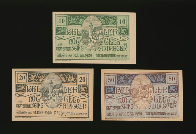 Itävalta 10, 20, 50, Heller, Ardagger 1920