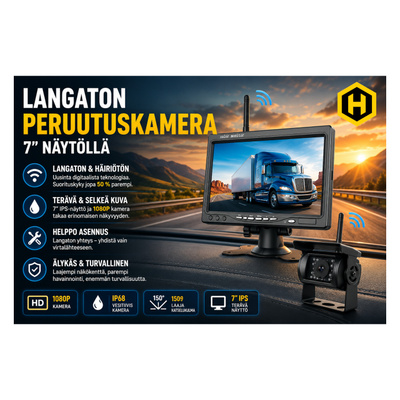 Langaton Ammattiperuutuskamera 7” Näytöllä