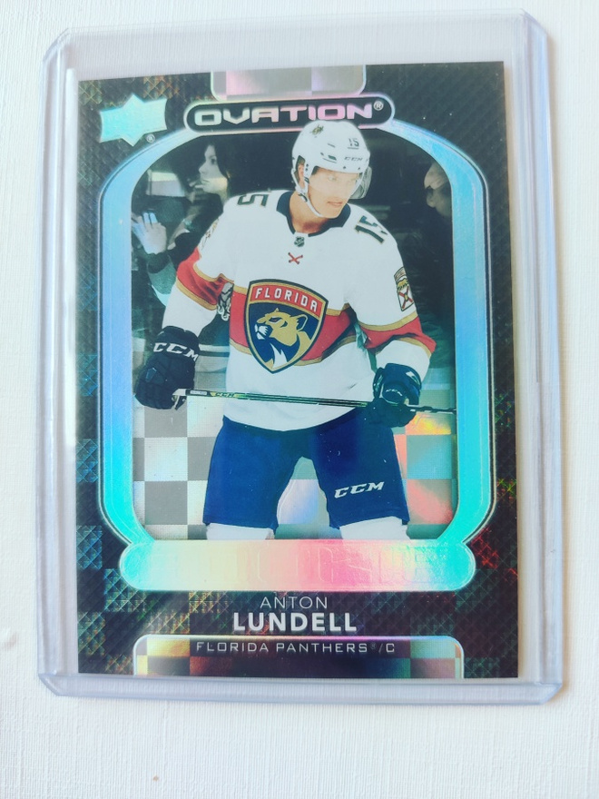 Anton Lundell 21-22 UD Ovation Standing Rookie Checkerboard