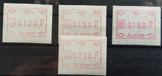 Ahvenanmaa, 4 kpl Frama -lipukkeita, malli 1984