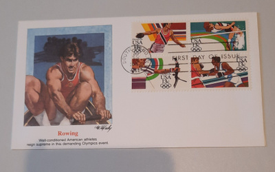 USA FDC OlympiaSoutu/Rowing nelilö 1983